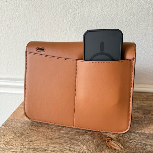 Gold Brown Verso 25 Foldover Convertible Crossbody Bag Halzan Saddle S10 - Picture 8 of 16